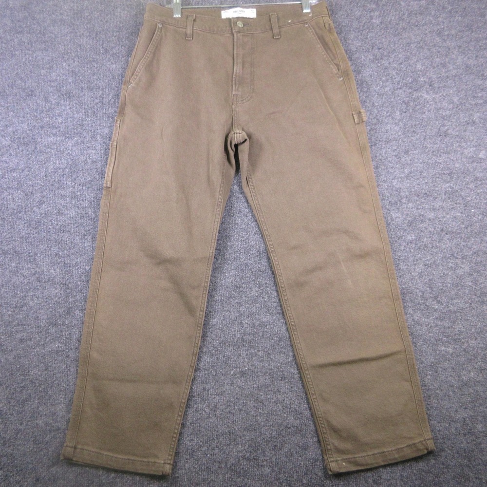 Hollister Pants Mens 31x30 Brown Carpenter Loose Straight Leg Workwear Casual